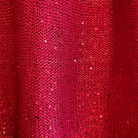 RED SPARKLE KNIT TOP - Picture 6 of 12